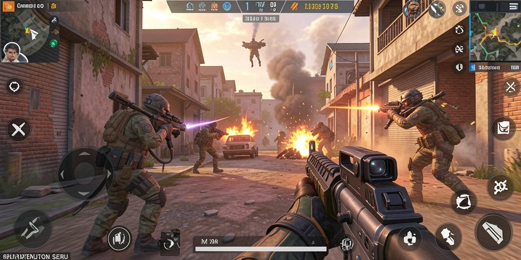 Gameplay mendebarkan dalam pertempuran TPS 3446 yang seru.