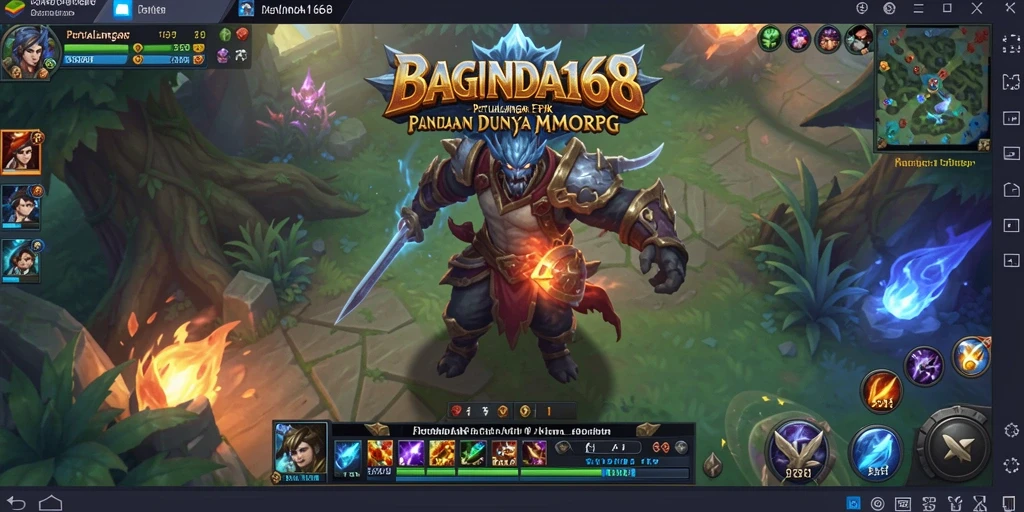 Screenshot gameplay <strong>BAGINDA168</strong> menunjukkan pertempuran epik dan lingkungan yang memukau.