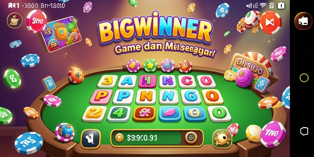 Tangkapan layar utama BIGWINNER menampilkan aksi seru permainan Bingo.