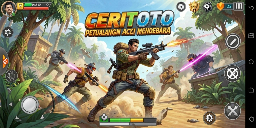 Tampilan gameplay menegangkan di CERITOTO, aksi yang seru dan mendebarkan.