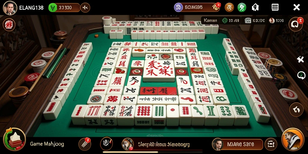Tampilan seru gameplay Mahjong dalam ELANG138.