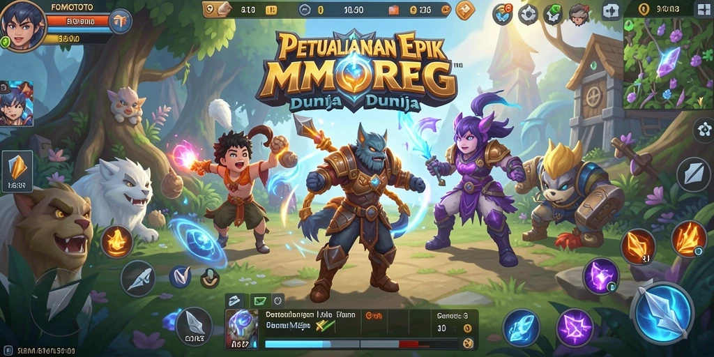 Gameplay seru di FOMOTOTO, menjelajahi dunia MMORPG yang luas.