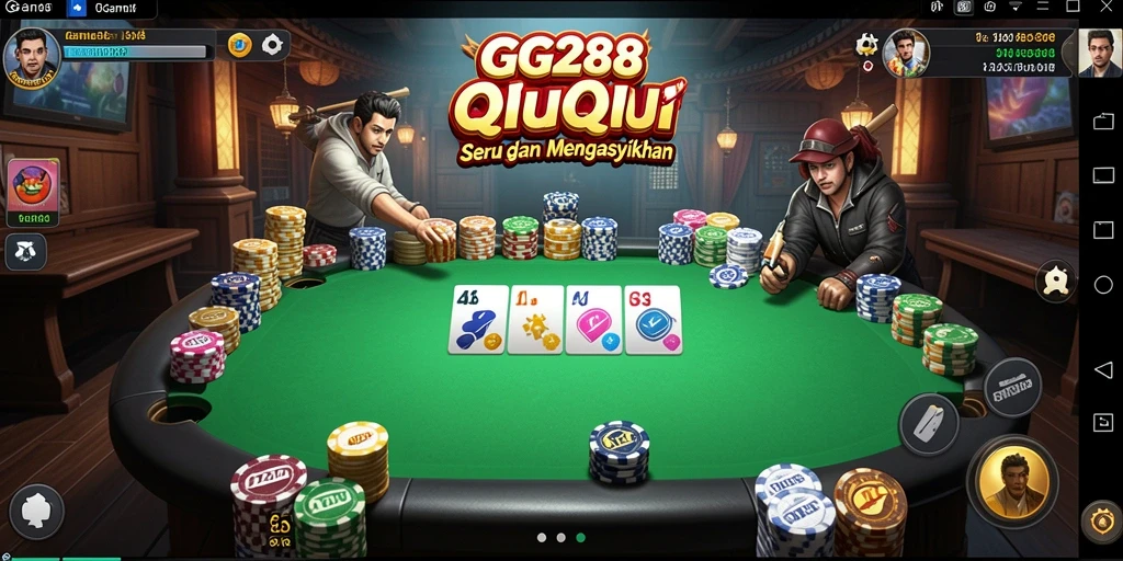 Screenshot gameplay GG288 yang menampilkan keseruan bermain QiuQiu.