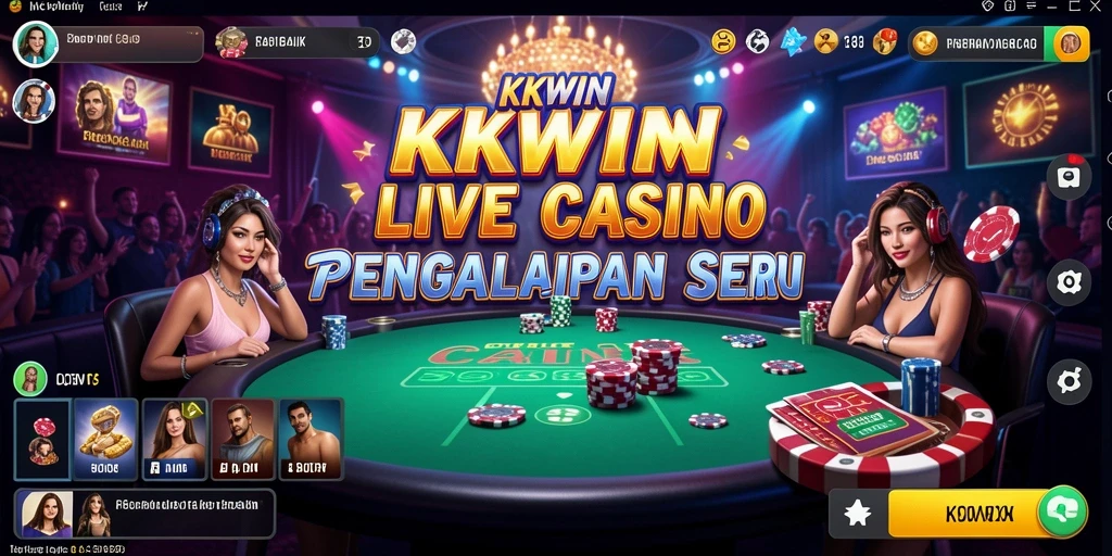 Tampilan gameplay seru dengan dealer profesional dan interaksi langsung.
