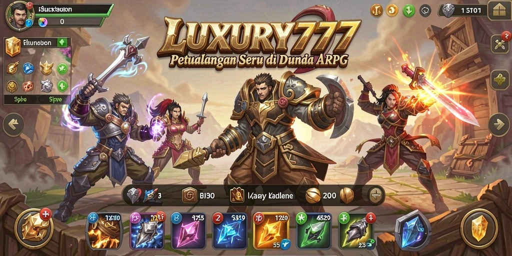 Tangkapan layar menampilkan aksi pertempuran seru dalam LUXURY777.