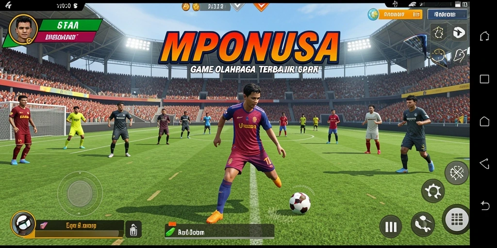 Tampilan gameplay mendebarkan dari MPONUSA yang menampilkan berbagai olahraga.
