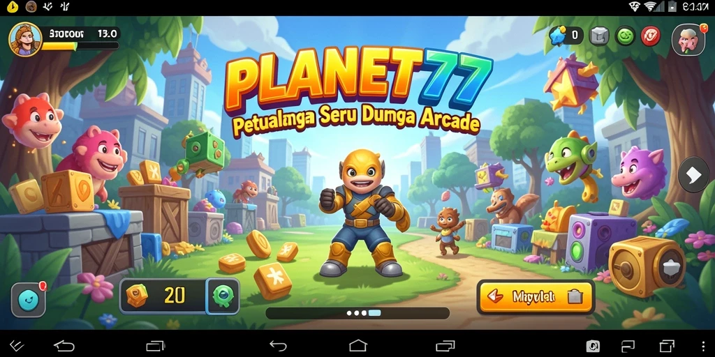 Tampilan gameplay seru dan menantang di PLANET77.