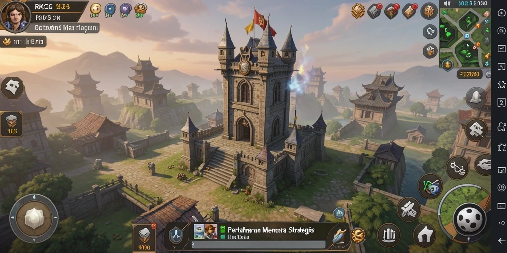Tampilan gameplay menara yang strategis dan menarik di RKGG.