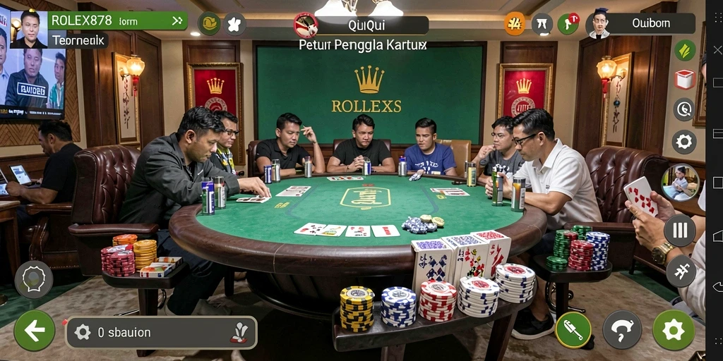 Tampilan gameplay seru dalam permainan QiuQiu ROLEX878.