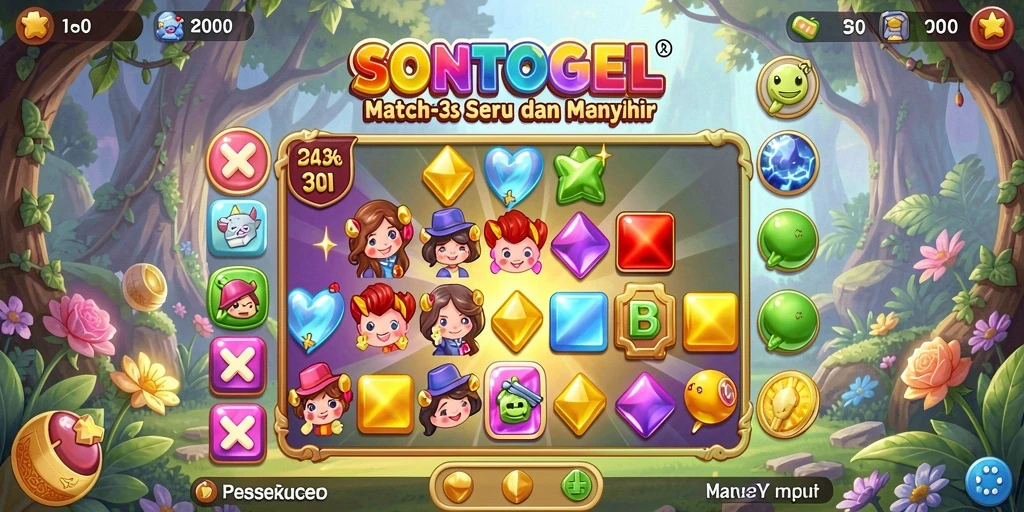 Tangkapan layar gameplay seru dari SONTOGEL Match-3.
