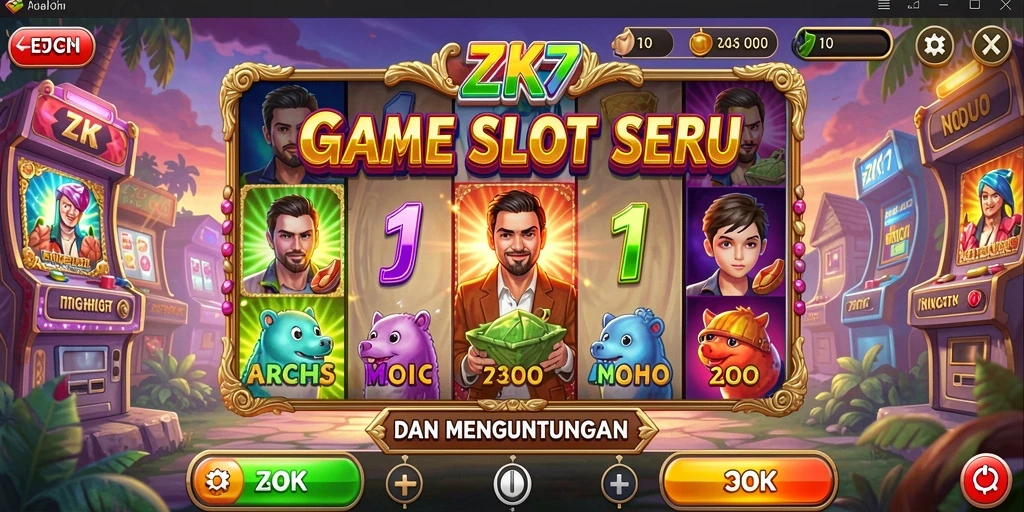 Screenshot ZK7 menampilkan gameplay slot yang seru dan menarik.